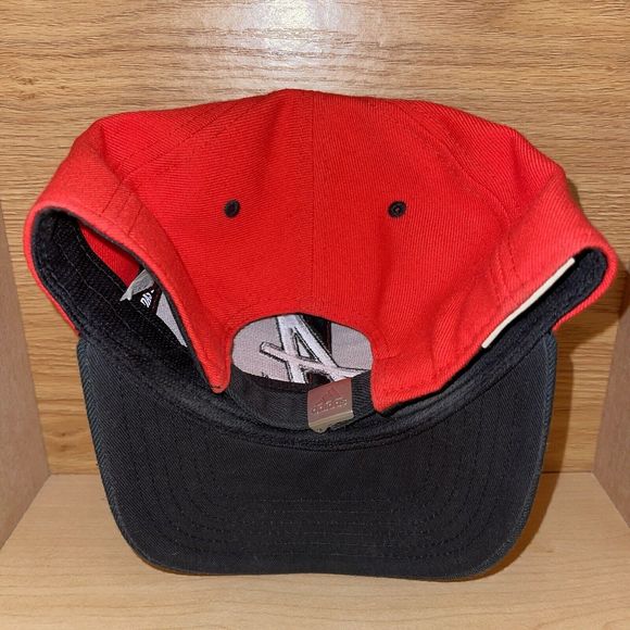 Atlanta Braves Adidas MLB Climalite Adjustable Strap Hat Cap Red Embroidered - Picture 7 of 11